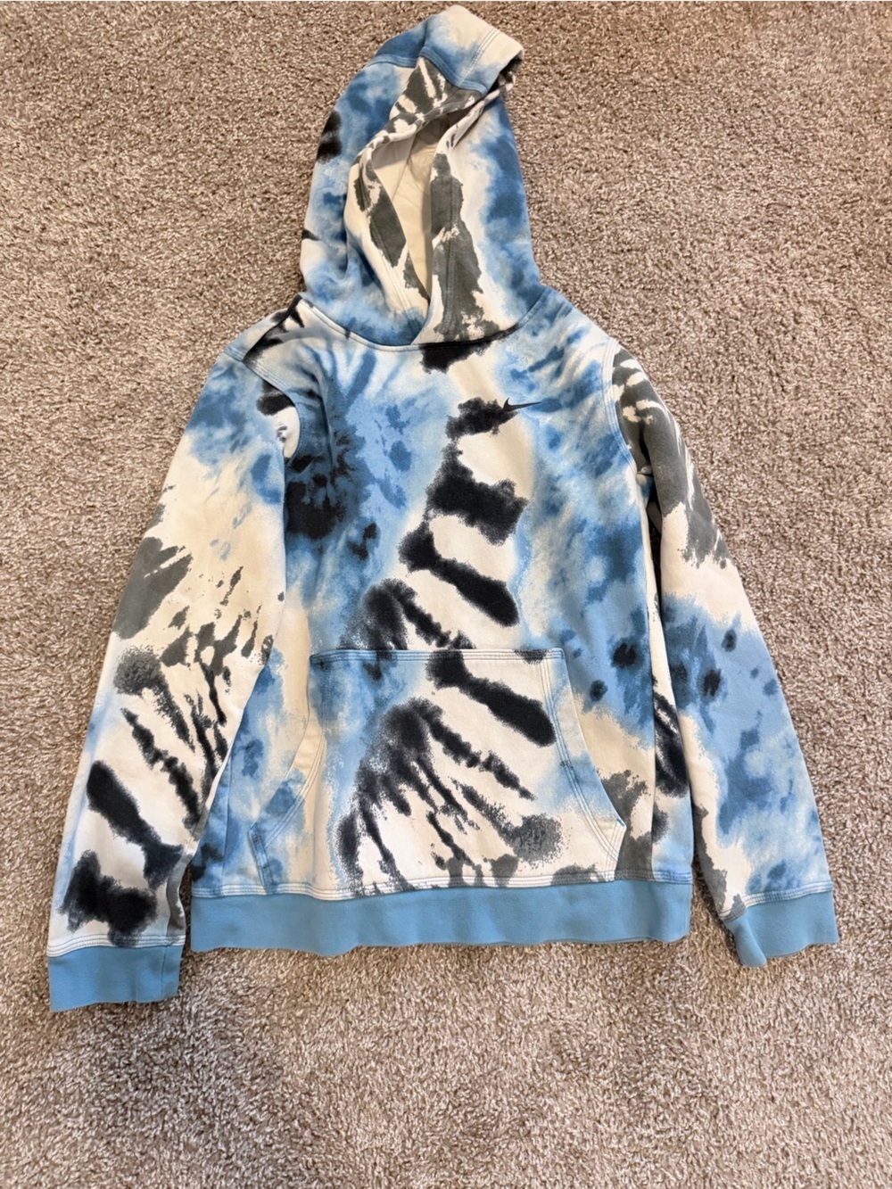 Nike kids tie dye hooded sweatshirt boys size large